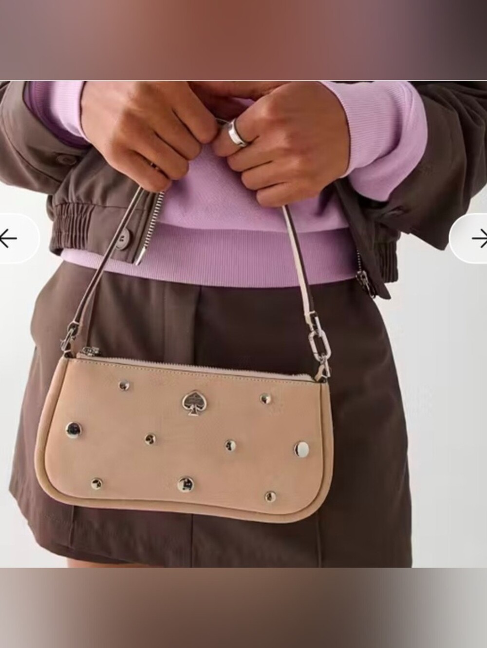 Kate Spade Kayla Suede Studs Small Convertible Shoulder Bag